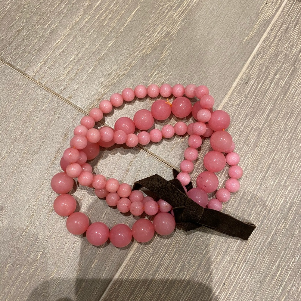 Pink multi strand bracelet